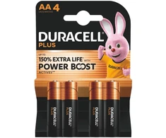 AA (LR6) baterijos 1,5 V Duracell BASIC serijos šarminės MN1500, 4 vnt. pakuotėje.