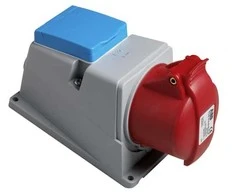 ABB 2CMA178301R1000, mėlyna, pilka, raudona, IP44, atspari vandens purslams, 16 A, 50/60 Hz, 82 mm