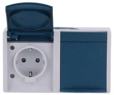 ABB BUSCH JAEGER 20/2 EBW-53 - CEE 7/3 - 2P+E - Mėlyna - Baltas - IP44 - 250 V - 16 A