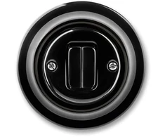 ABB mygtukas su karūna, blizgiai juodas, 10A 250V, Decento