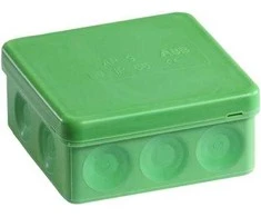 ABB Jungiamoji dėžutė AP9 2,5 su 10 membranų, aukštis x plotis x gylis: 39x85x85 mm, IP55, be halogenų, žalia