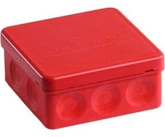 ABB Jungiamoji dėžutė AP9 2,5 su 10 membranų, aukštis x plotis x gylis: 39x85x85 mm, IP55, be halogenų, raudona