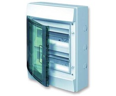 ABB 24 modulių grupinė plokštė su melsvai žaliomis durelėmis, IP65