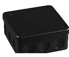 ABB Membraninė dėžutė IP65, juoda, be halogenų, 500V, -25...+60°C, 14xØ19mm membraninė kabelio įvadė, 104x104x46mm