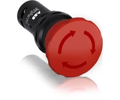 ABB 1SFA serijos pasukimo atleidimo avarinio sustabdymo mygtukas, skydinis, 22 mm išpjova, 2NC, IP66, IP67, IP69K