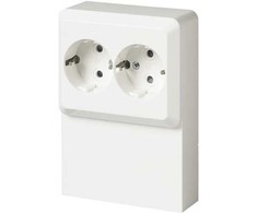 ABB Dvigubas skydinis lizdas 250V/16A, baltas