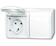 ABB BUSCH JAEGER 2084-0-0723 - CEE 7/3 - 2P+E - Baltas - IP44 - 250 V - 16 A