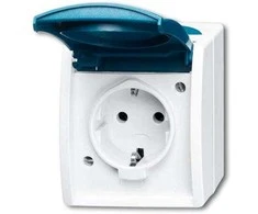 ABB BUSCH JAEGER 2083-0-0842 - CEE 7/3 - 2P+E - Mėlyna - Baltas - IP44 - 250 V - 16 A