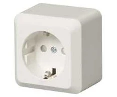 ABB Lizdas „Jussi“, su rėmeliu ir pagrindu, baltas (RAL9010), 16A 250V, „Schuko“ / šoninis įžeminimas ir saugiklis