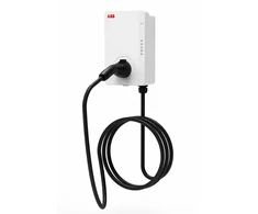 ABB Terra AC W11-G5-R-V2-0 įkrovimo stotelė: Terra AC sieninė dėžutė 11 kW, 2 tipas, 5 m laidas, 3 fazės / 16 A, su RFID, 2 versija