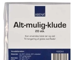Abena universalios šluostės 38x38 cm - įvairiaspalvės, skalbiamos, sertifikuotos „Oeko-Tex“, 20 vnt. pakuotėje