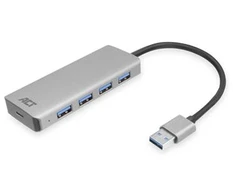 ACT AC6121 Sąsajos šakotuvas USB 3.2 Gen 1 (3.1 Gen 1) Type-A 5000 Mbit/s aliuminis (AC6121)