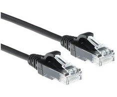 ACT Juodas 1 metro LSZH U/UTP CAT6 duomenų centro plonas jungiamasis kabelis su RJ45 jungtimis CAT6 U/UTP SLIMLINE BK 1.00M (DC9901)