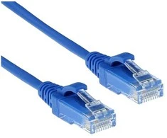 ACT Mėlynas 1 metro LSZH U/UTP CAT6 duomenų centro plonas jungiamasis kabelis su RJ45 jungtimis CAT6 U/UTP SLIMLINE BU 1.00M (DC9601)