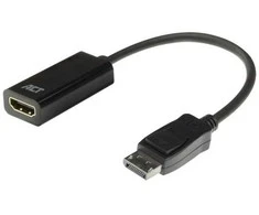 ACT AC7555 Vaizdo kabelio adapteris 0,15 m DisplayPort HDMI A tipo (standartinis) juodas (AC7555)