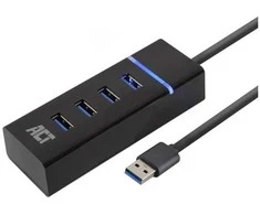 ACT AC6300 Sąsajos šakotuvas USB 3.2 Gen 1 (3.1 Gen 1) Type-A 5000 Mbit/s Juodas (AC6300)