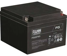Fiamm švino rūgšties akumuliatorius 12 V / 27 Ah su teigiamo poliaus plokštele, Ø 5,5 mm (plokštas geležis su kiauryme) (I x P x A) 166 x 175 x 125 mm