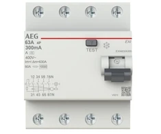 AEG Apsauginis nuotėkio srovės jungiklis (RCD) 40A 300mA, 4P, A tipo, 70mm pločio