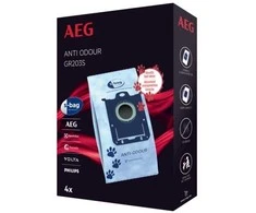 AEG GR203S s-bag® dulkių siurblio maišeliai be kvapo, dulkių maišelis, baltas, sintetinis, s-bag, dėžutė, 4 vnt.