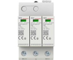 AEG NUX1000FM - PV trumpalaikių nuotėkių apsauga, T2, (L-L) 1000 V DC, maks. 8 / 20 µs trumpalaikė nuotėkio srovė 40 kA