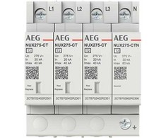 AEG NUX275-3N - Kintamosios srovės trumpalaikio nuotėkio apsauga, T2, (L-N) 275 V AC, maks. 8 / 20 µs trumpalaikio nuotėkio srovė 40 kA