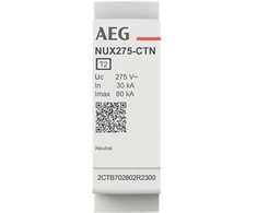 AEG NUX275-CTN - Kintamosios srovės trumpalaikio nuotėkio apsauga, T2, (L-N) 275 V AC, maks. 8 / 20 µs trumpalaikio nuotėkio srovė 40 kA