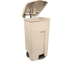 Atliekų konteineris, V-Part, kreminės spalvos, plastmasinis, 125 l, su rankenomis
