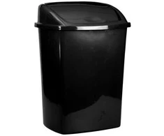 V Part Šiukšliadėžė, V formos, juoda, plastikinė, 26 l, su atlenkiamu dangčiu, paruošta montuoti prie sienos
