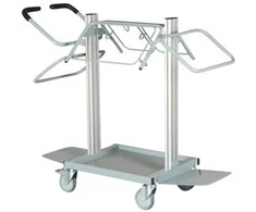 Atliekų vežimėlis Tina Trolleys pilkai milteliniu būdu dažytas plienas 5 skyriai 3x110+2x60 l