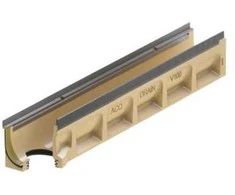 Drenažo latakas 10.0.2 su 1,0 m pakeliu - ACO V100S Seal In, su 110 mm išleidimo anga. Cinkuotas rėmas.