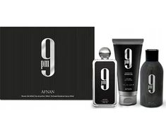 Afnan 9 PM dovanų rinkinys: kvepalai 100 ml, dušo gelis 200 ml, dezodorantas 250 ml vyrams