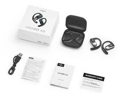 Aftershokz SHOKZ OpenFit Air, Belaidės, 50–16000 Hz, Skambučiai / Muzika / Sportas / Kasdien, 174 g, Ausinės su mikrofonu, Juodos
