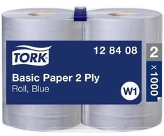 Tork Mėlynas 2 sl. popierius platus 340m, 1000 lapelių W1 (2 vnt.)