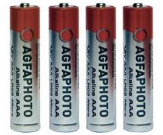 AgfaPhoto 110-802572, Vienkartinės baterijos, AAA, Šarminės, 1,5 V, 4 vnt., Pilka, Raudona