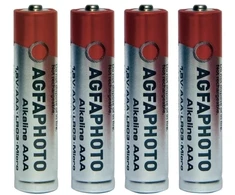 AgfaPhoto 110-802572, Vienkartinės baterijos, AAA, Šarminės, 1,5 V, 4 vnt., Pilka, Raudona
