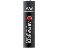 „AgfaPhoto 110-821856“, Vienkartinės baterijos, AAA, Šarminės, 1,5 V, 4 vnt., Juoda, Raudona, Balta