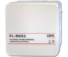 AIR2TRUST sklendės modulis FL-RKS1 dūmų valdymo sklendei, prijungtas prie CTRL valdymo bloko per magistralę. Atvira 24VDC/15VA. Uždaryta 24VDC/15VA. 2xDI – per DIP.