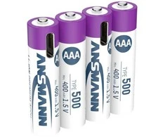 Ansmann 1311-0028, Įkraunama baterija, AAA, Ličio jonų (Li-Ion), 1,5 V, 4 vnt., 500 mAh