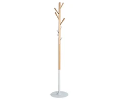 ALBA Drabužių stovas "PMTREE", aukštis: 1 750 mm, bukas/baltas su 8 mediniais kabliukais, medinis stovas, skersmuo 38 mm, – 1 vnt. (PMTREE BC)