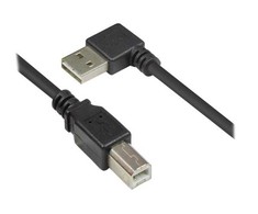 Kabelis USB Alcasa Good Connections EASY A kątowy B USB2.0 0,5 m Juodas (2510-EU005W)