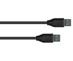 Kabelis USB Alcasa USB-A - USB-A 1 m Juodas (2831-AA010S)