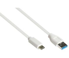 USB kabelis Alcasa USB-A - USB-C 0,5 m baltas (2831-AC005W)