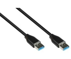 Kabelis USB Alcasa USB-A - USB-A 0.5 m Juodas (2831-AA005S)