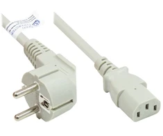 Alcasa Good Connections Netzkabel Schutzkontakt an C13 (gerade), grau, 3 m
