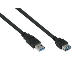 Kabelis USB Alcasa USB-A - USB-A 5 m Juodas (UK30P-ASA-050S)