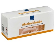 Alkoholio servetėlė, ABENA, 14x18 cm, 75 % etanolio, 0,5 % chlorheksidino