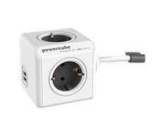 Allocacoc „PowerCube“ prailgintas USB DE pilkas, 1,5 m, 4 kintamosios srovės lizdai, skirtas naudoti viduje, F tipo, F tipo (CEE 7/4), 1 mm²