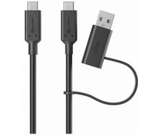 „ALOGIC Elements“ serijos USB-C į USB-C laidas su USB-A adapteriu – 1,2 m – kištukas-kištukas – 5A/10Gbps, 1,2 m, USB C, USB C, USB 3.2 Gen 2 (3.1 Gen 2), 10 Gbit/s, juodas