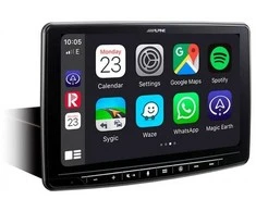 Alpine car radio ALPINE MULTIMEDIA Žaidimų konsolė WITH NAVIGATION, 1-DIN 9 '' APPLE CarPlay/Android Auto