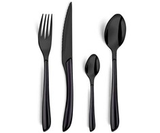 Amefa Amefa Lumino 1422 - 16 pcs Bestik sæt (Bright Juodas PVD – Juodas handle)